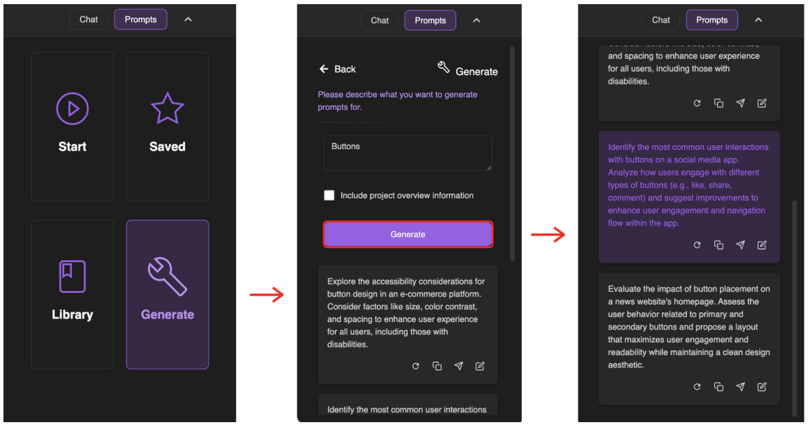 PromptlyUX Generate Feature